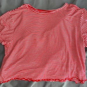 Red and white striped Crop Top